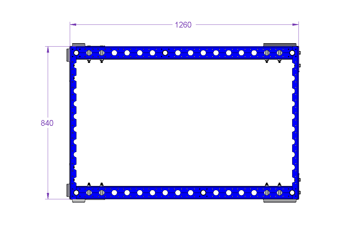 1260 x 840 mm subframe