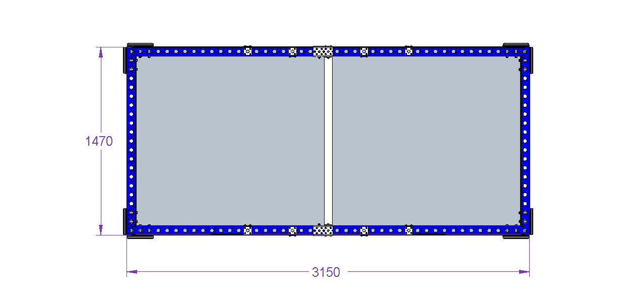 Carrito con ventana 3150 x 1470 mm
