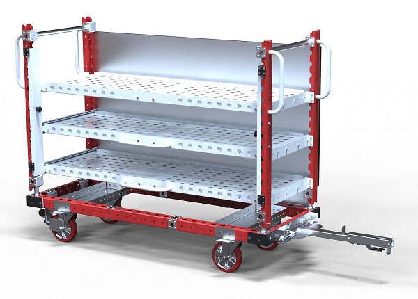 Carrito de estante extendible FlexQube con enganche para remolque