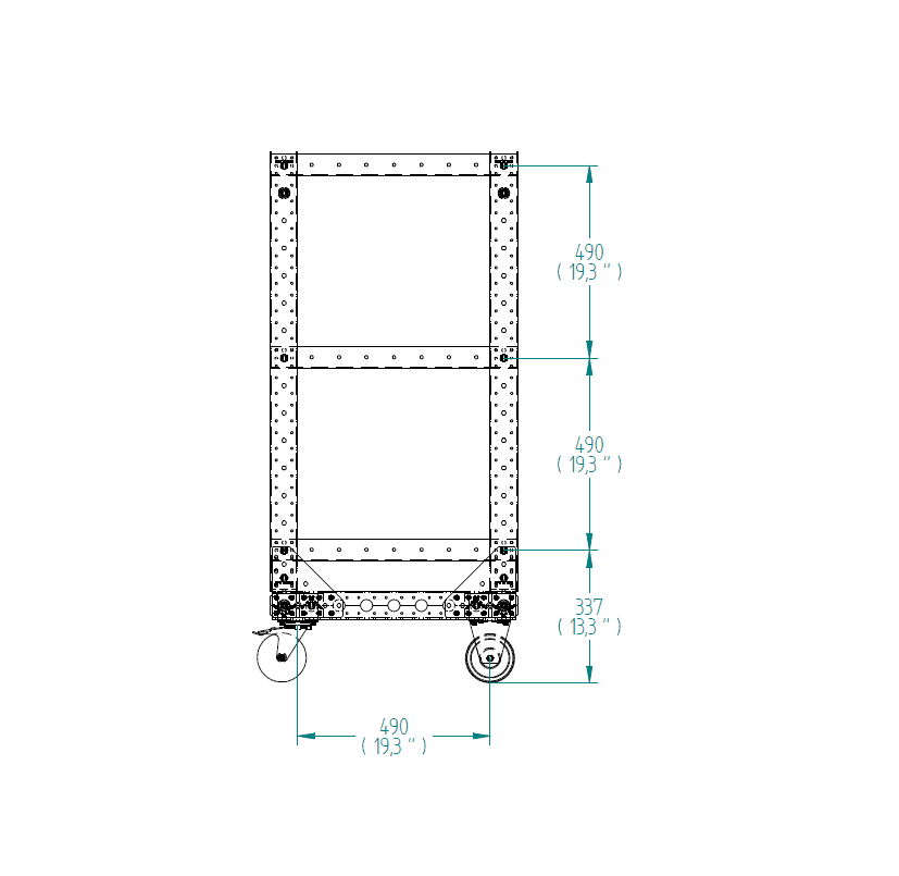 Carro de estante plano - 560 x 630 mm