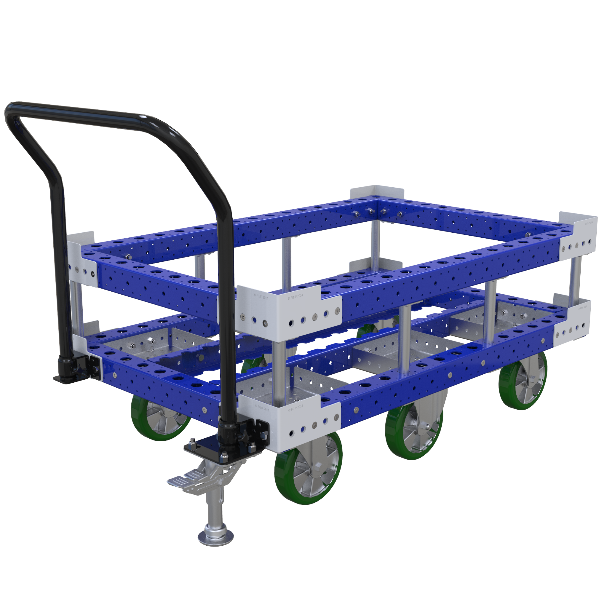 Sub-frame designed to be used in combination with a base cart. 