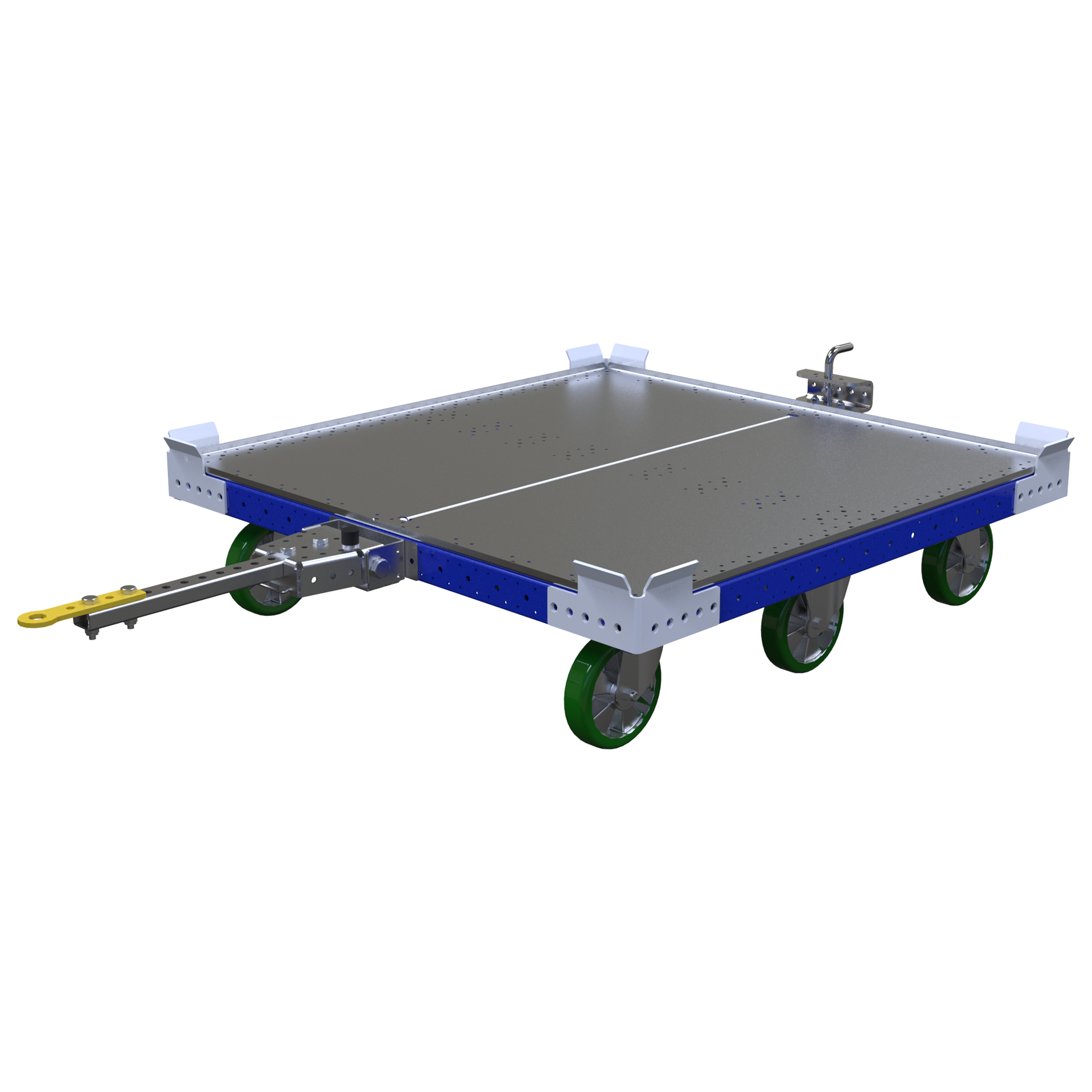Flat Deck Pallet Tugger Cart - 1260 x 1260 mm