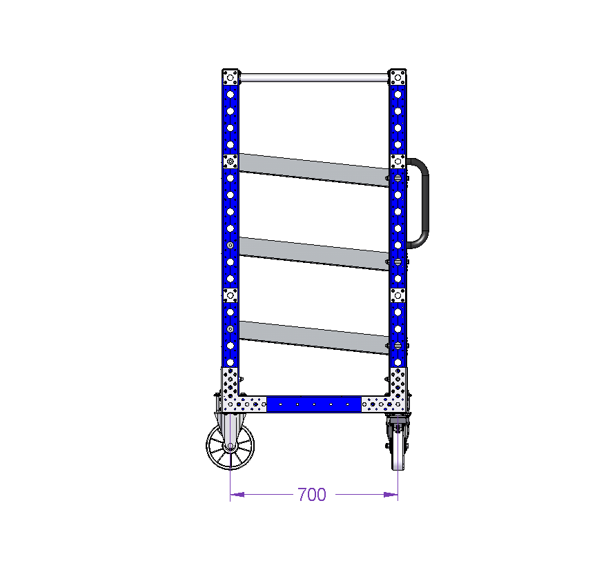 Carro con repisas de flujo - 770 x 1190 mm