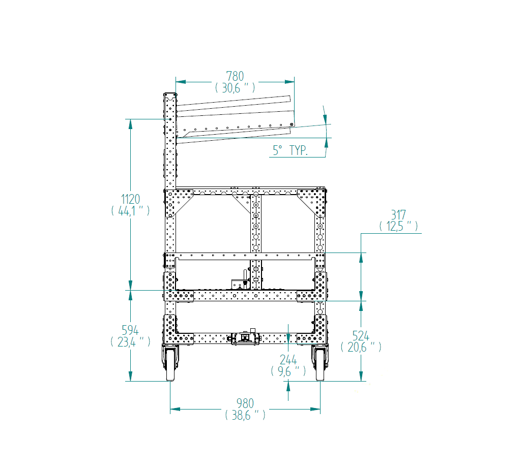 Durchlaufregalwagen – 840 × 1260 mm