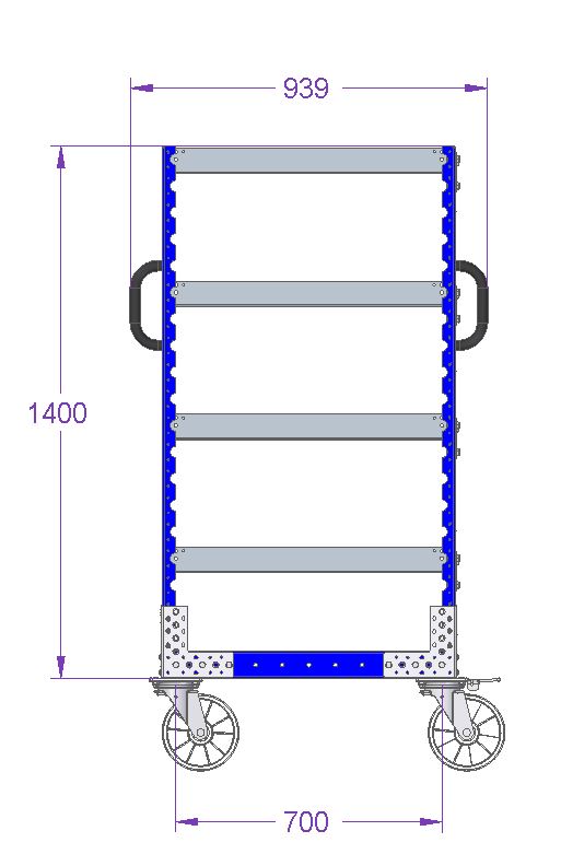 Flat Shelf Cart - 770 x 910 mm