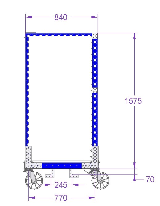 Fächerwagen für 280 × 120 mm Schlitze