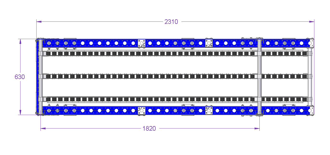 Flow rack – 2310 x 630 mm