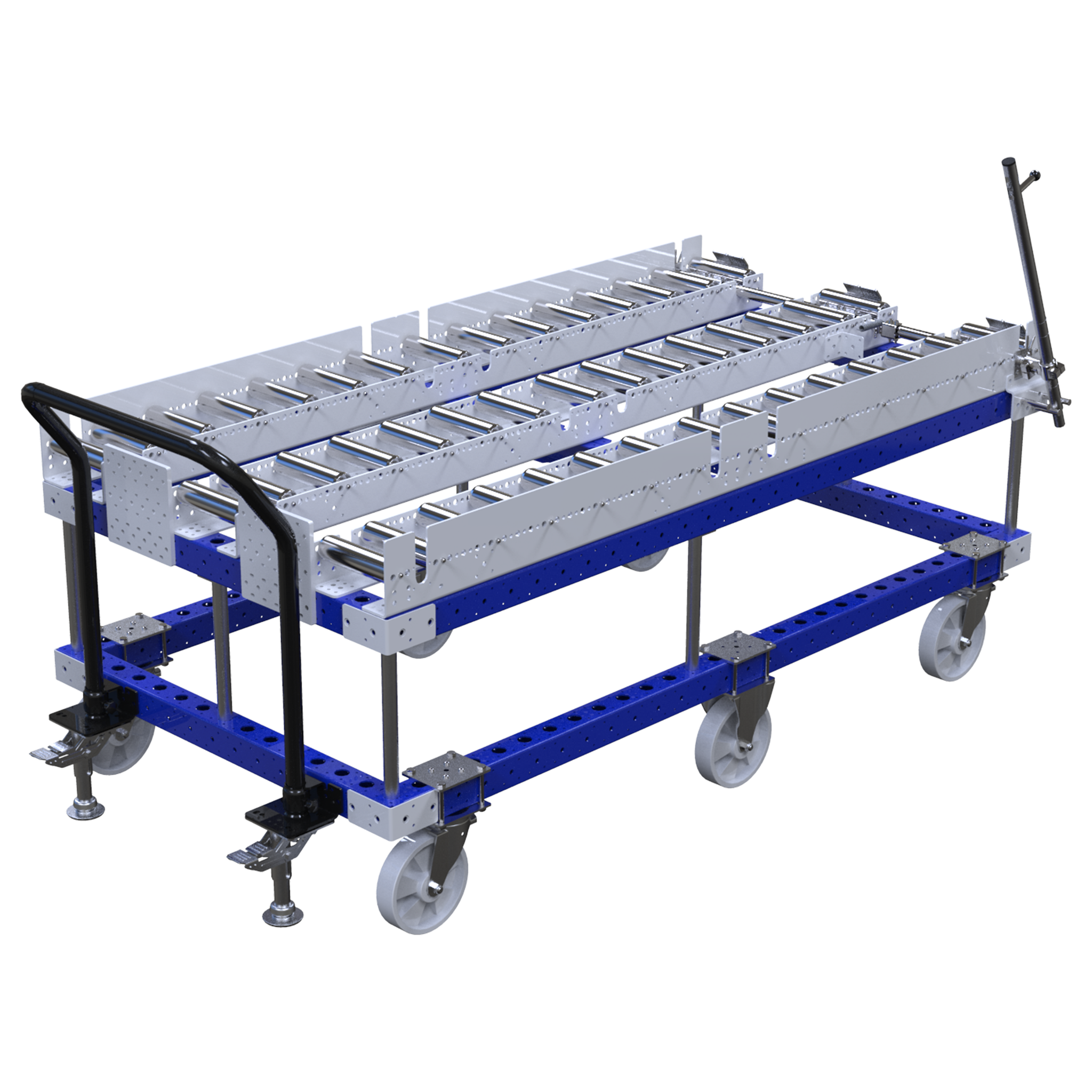 Roller cart specially designed to transport wooden and plastic pallets