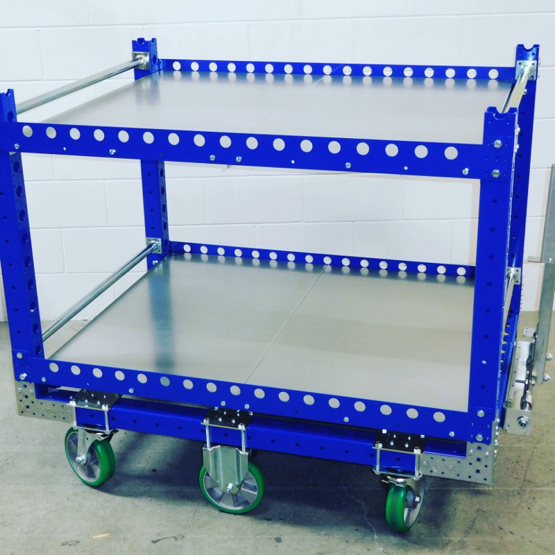 FlexQube flat shelf tugger cart