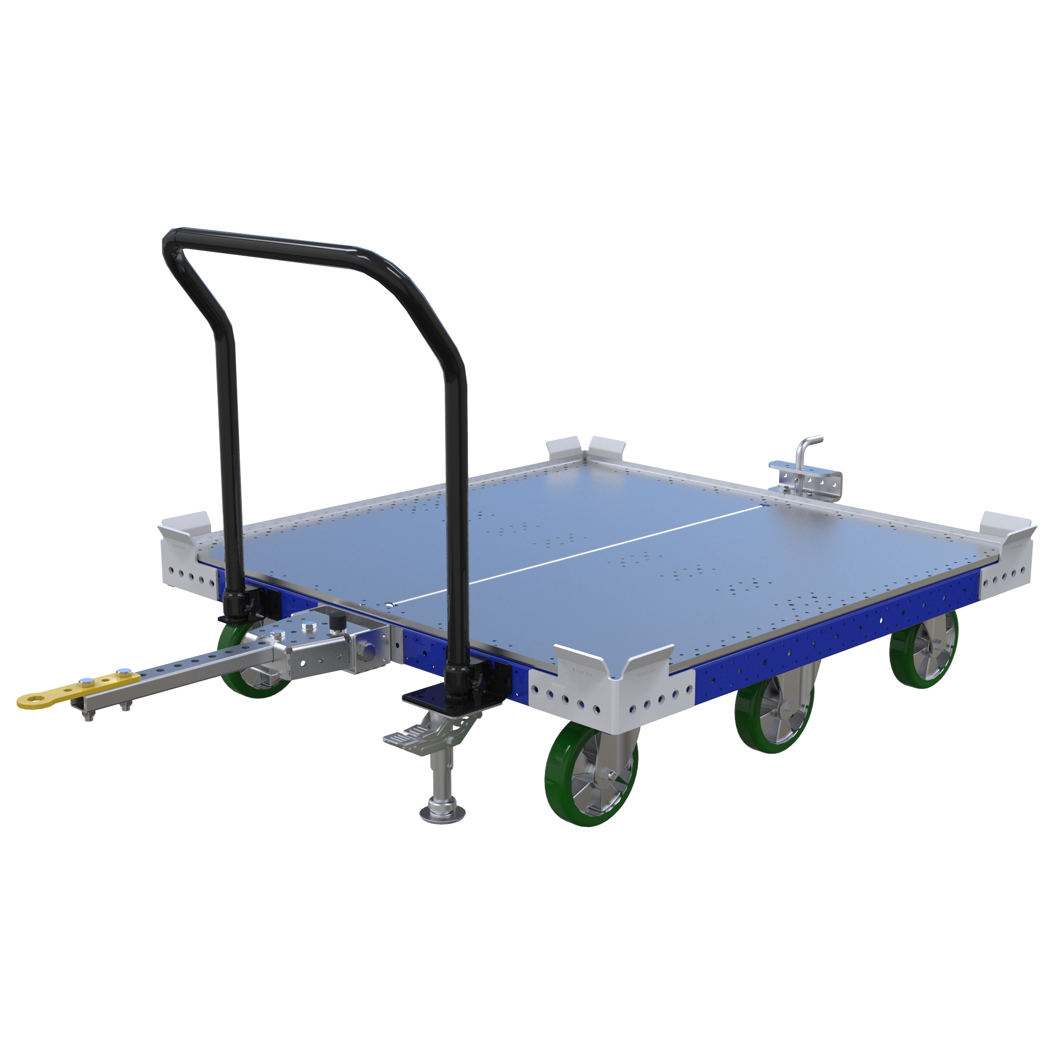 Flat Deck Pallet Tugger Cart - 1260 x 1260 mm