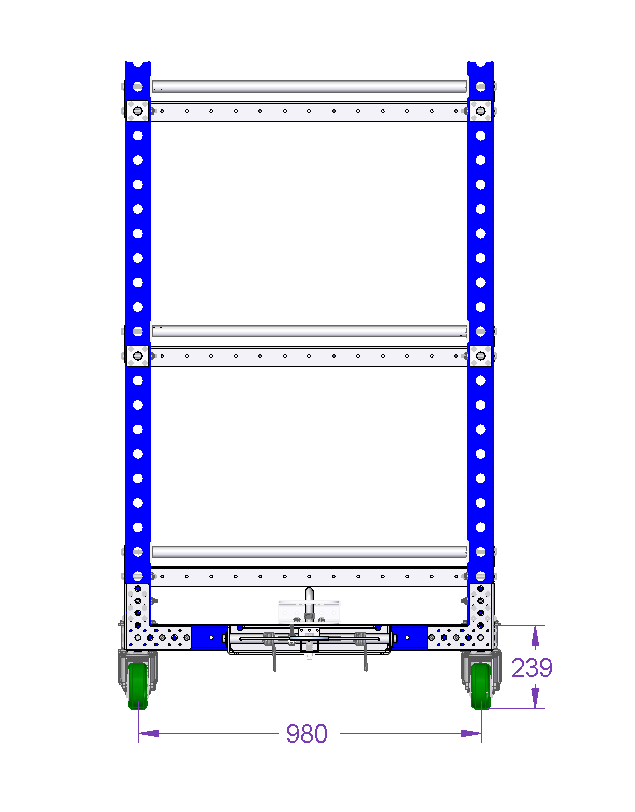 Tuggable Flat Shelf Cart – 55 x 41 Inches