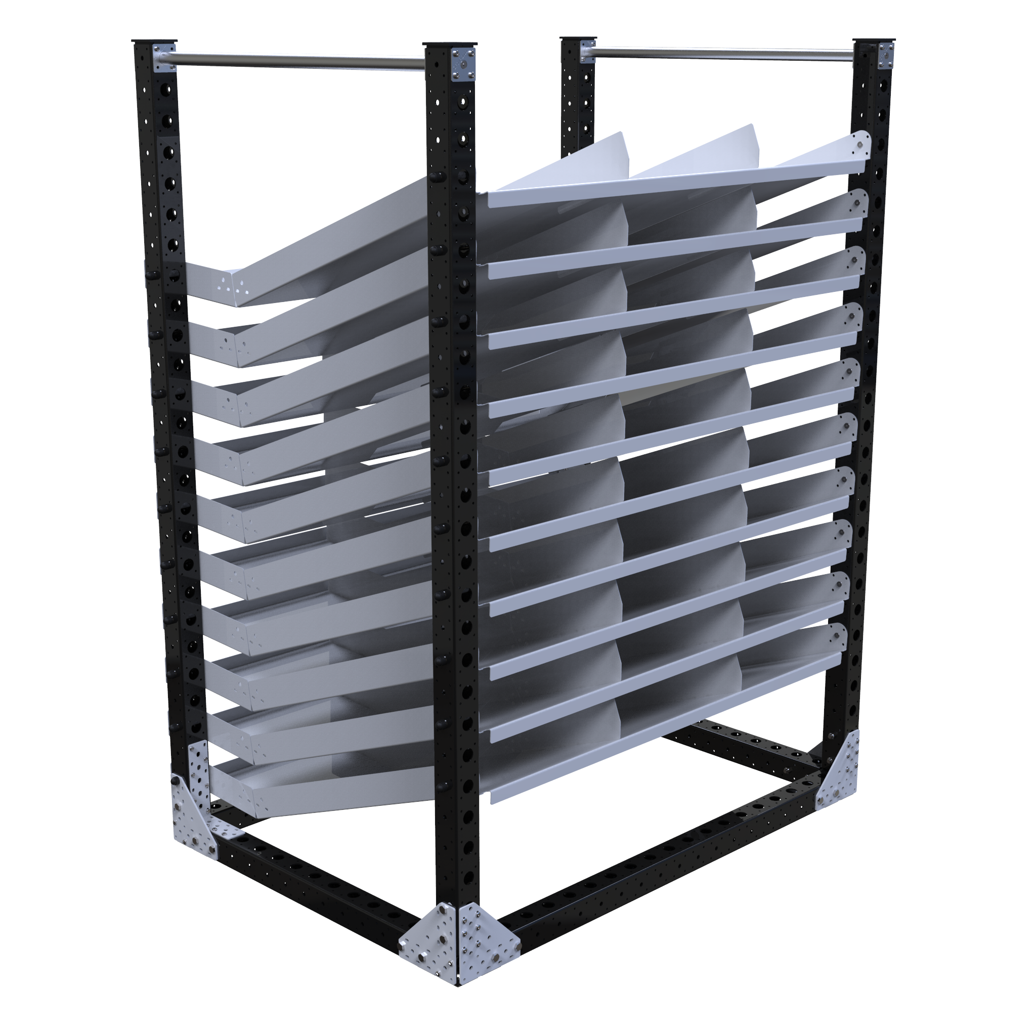 Carro con estante de flujo: 1470 x 1050 mm