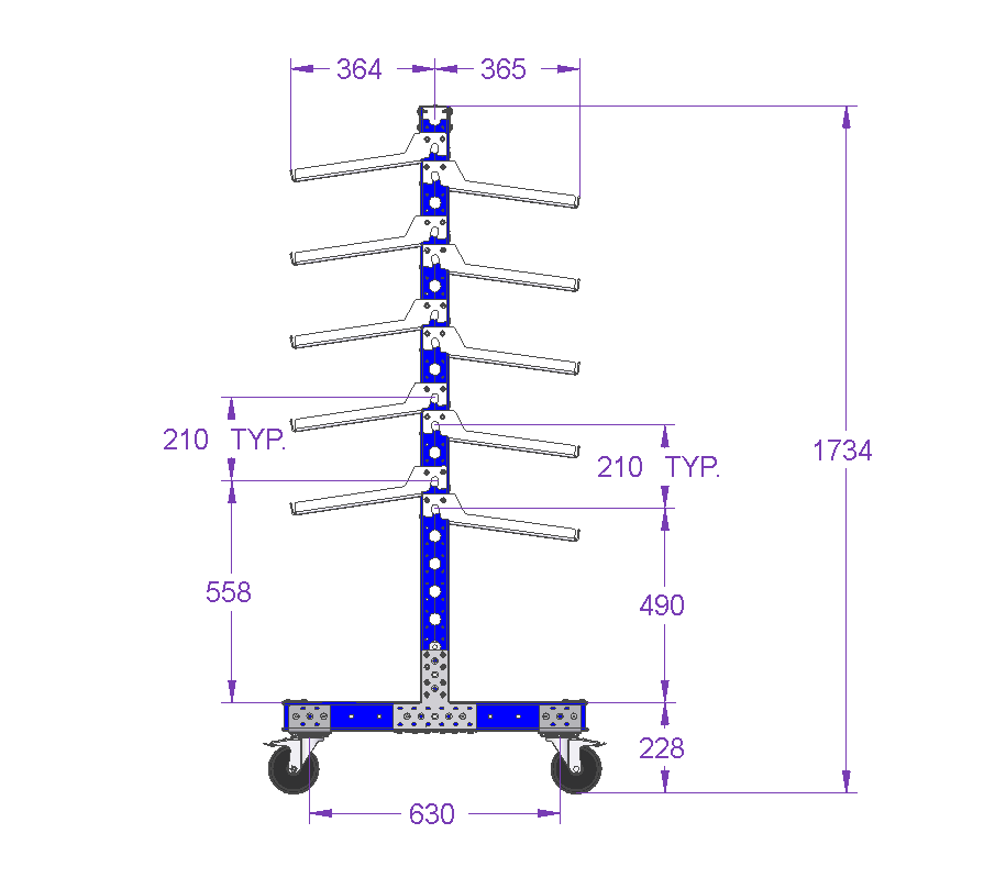 Flow Shelf Cart – 910 x 770 mm