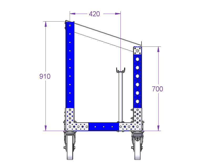 Angled assembly table – 2310 x 630 mm