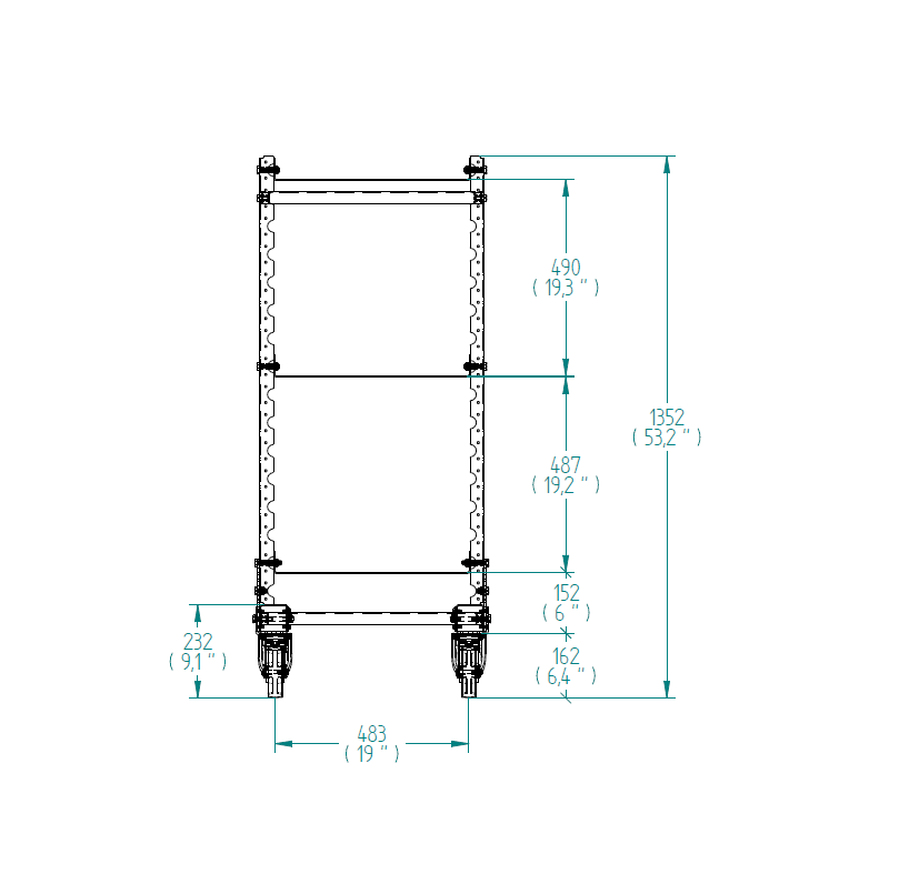 Carro de estante plano - 560 x 630 mm