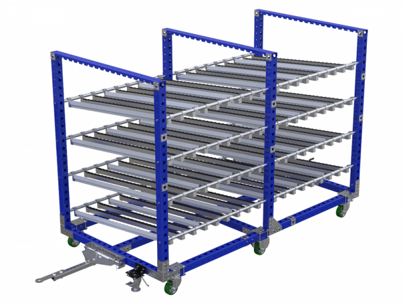FlexQube Material Handling large flow cart with added tow bar