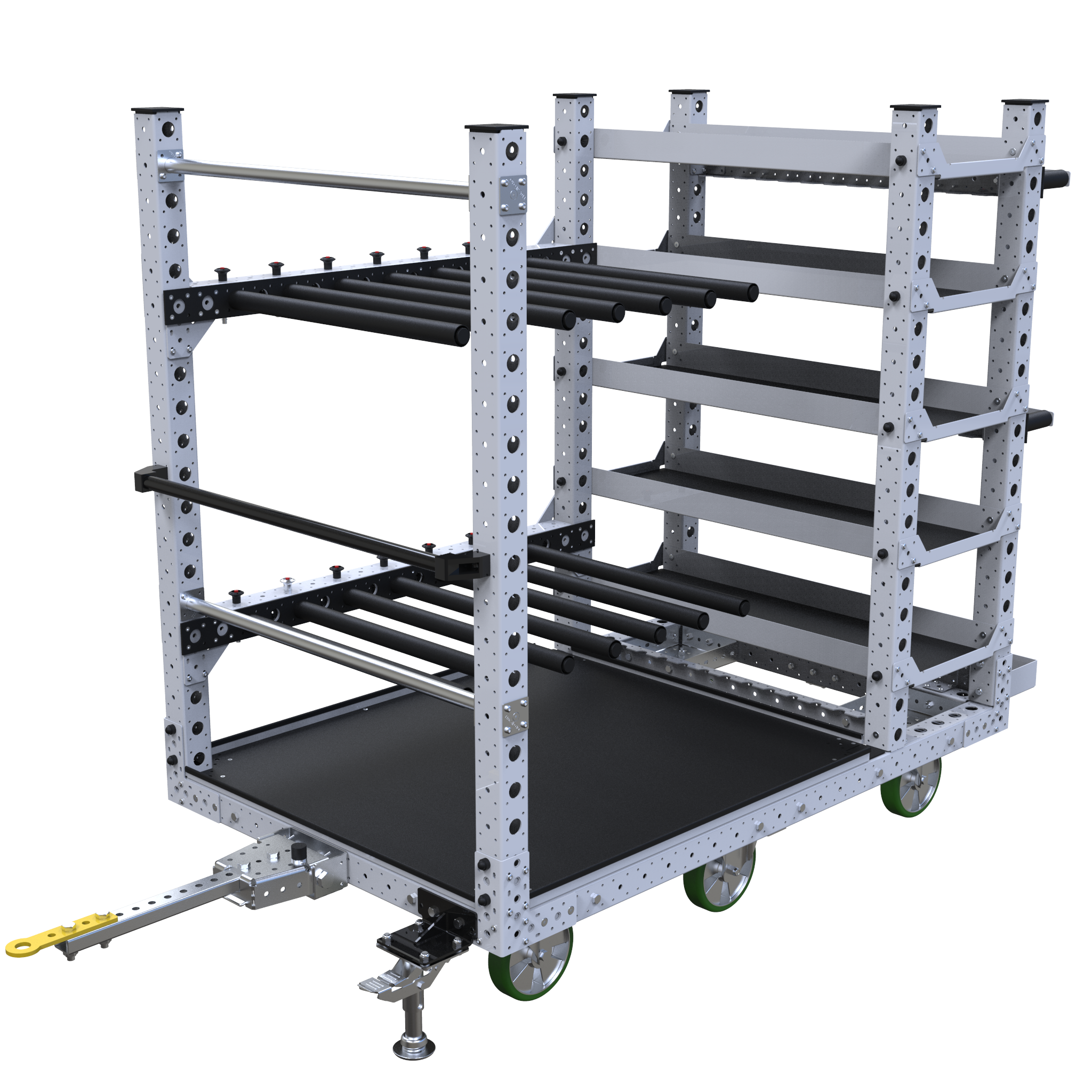 Cart with shelves and hangers