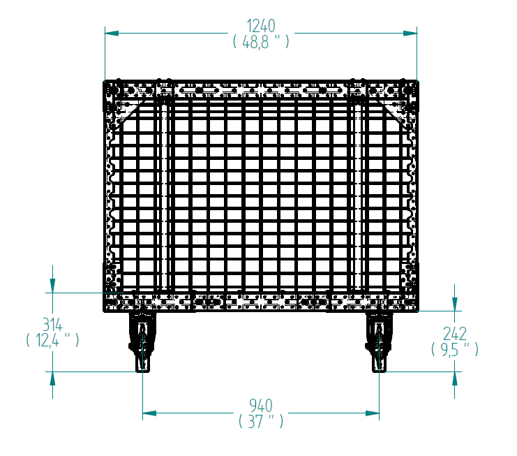 Kit-Wagen für Holzaufsatzrahmen – 820 × 1240 mm