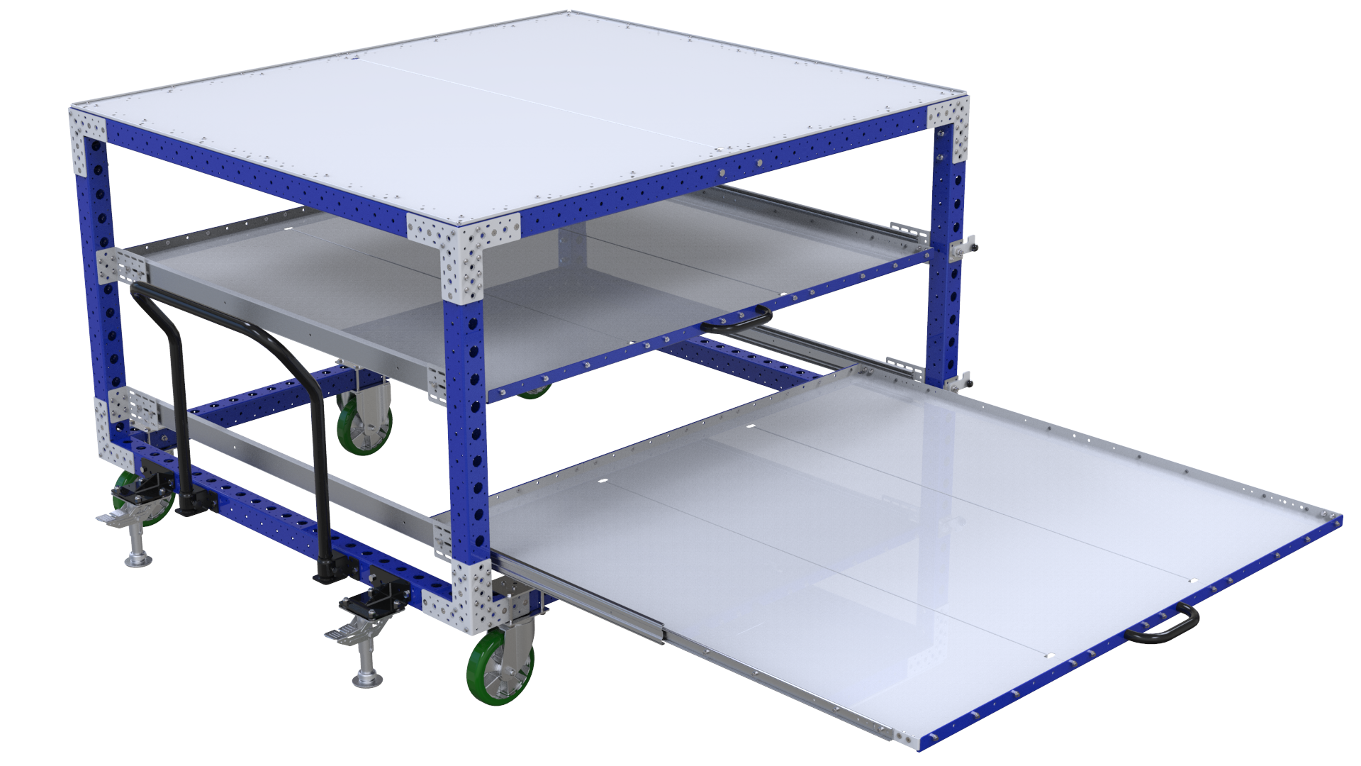 Large extendable shelf cart by FlexQube