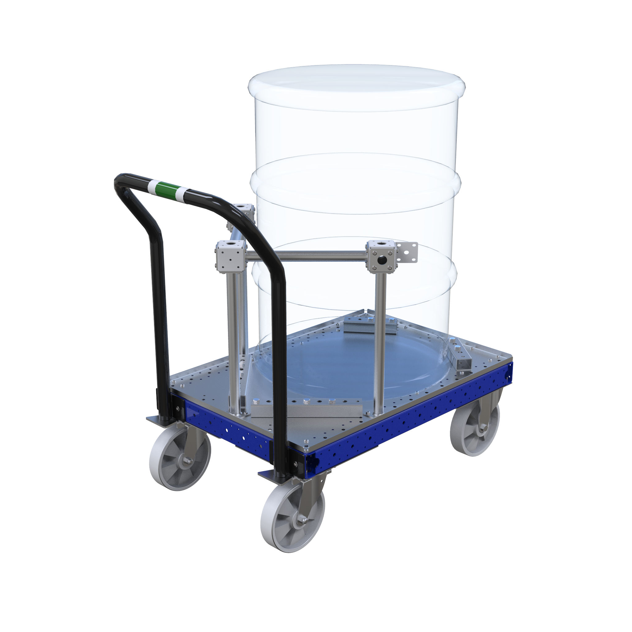 Modified flat bed container cart.