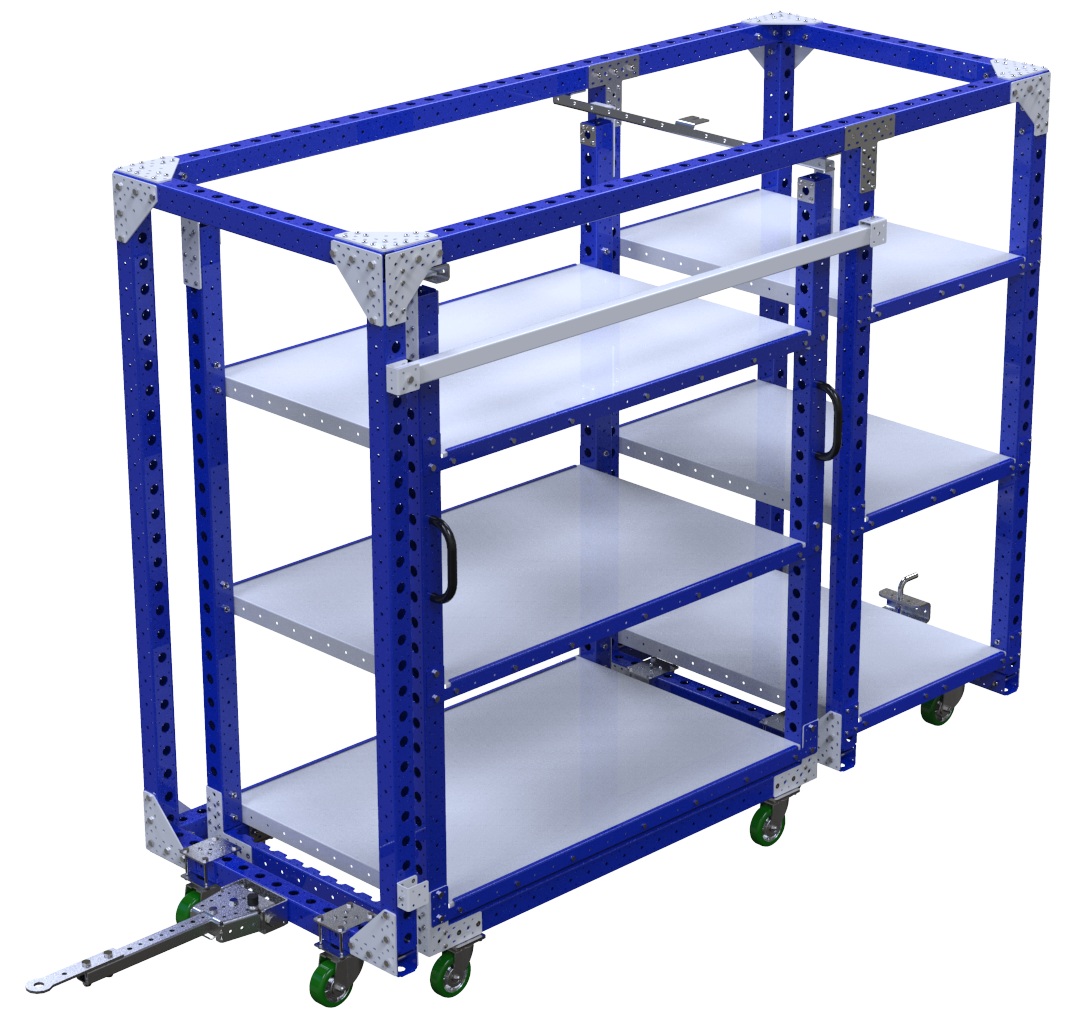 Modular & industrial material handling shelf cart by FlexQube