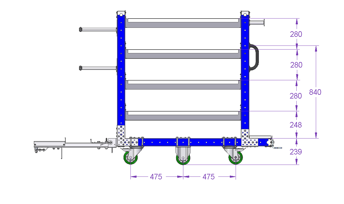 Flow Shelf Cart 1190 x 770 mm