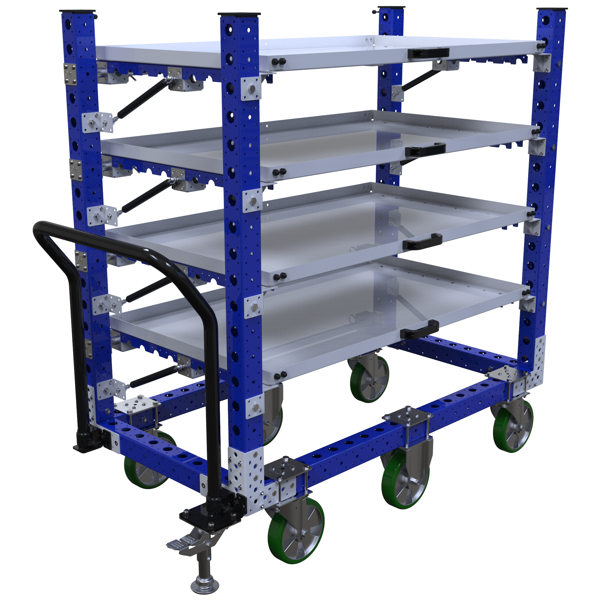Carro con repisas abatibles - 1470 x 770 mm