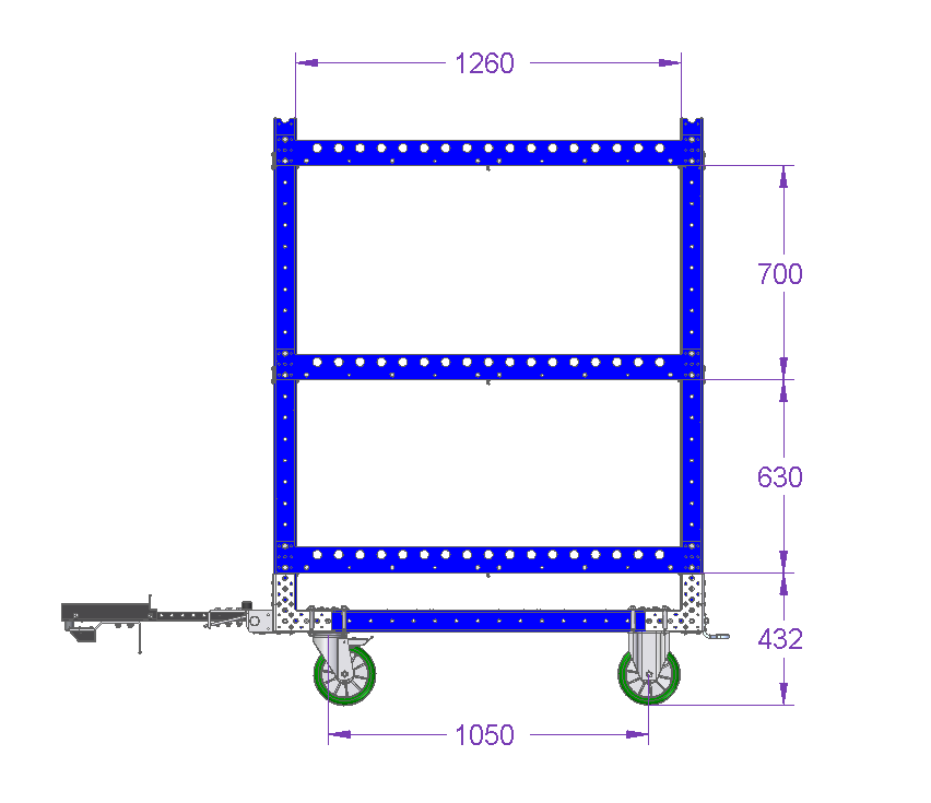 Carrito con repisa plana 55 x 41 pulgadas