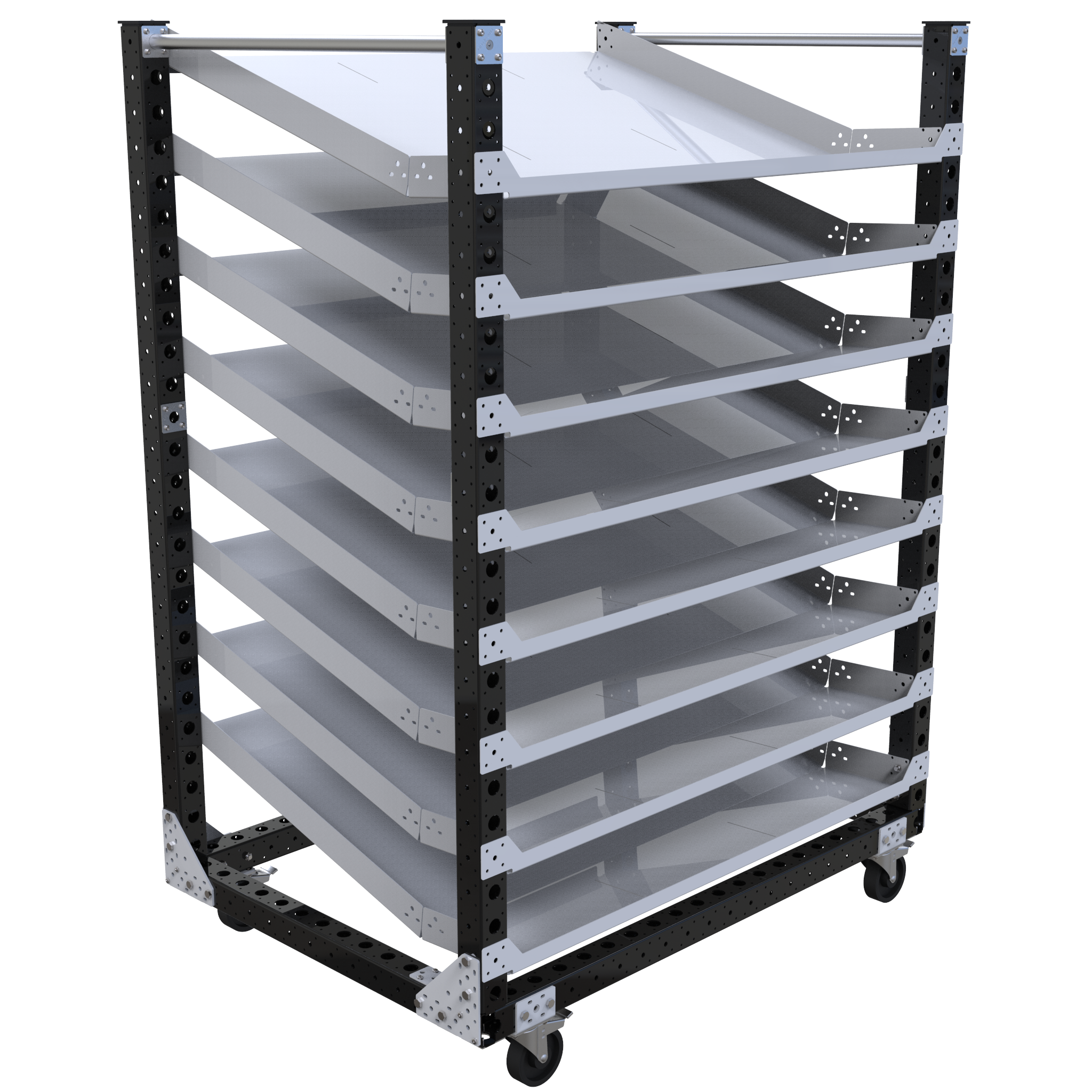 Carro con repisas de flujo - 1470 x 1050 mm