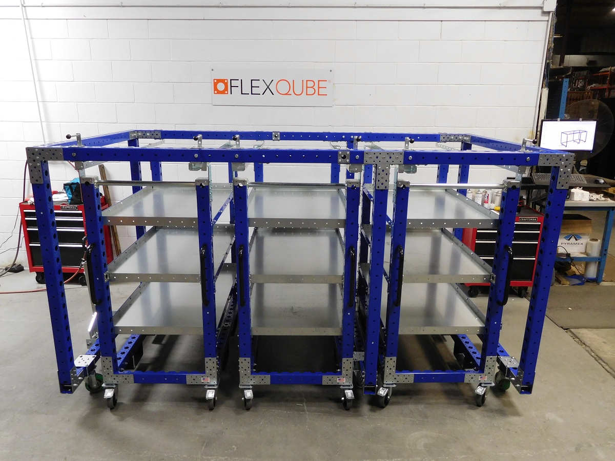 Modular & industrial material handling cart by FlexQube