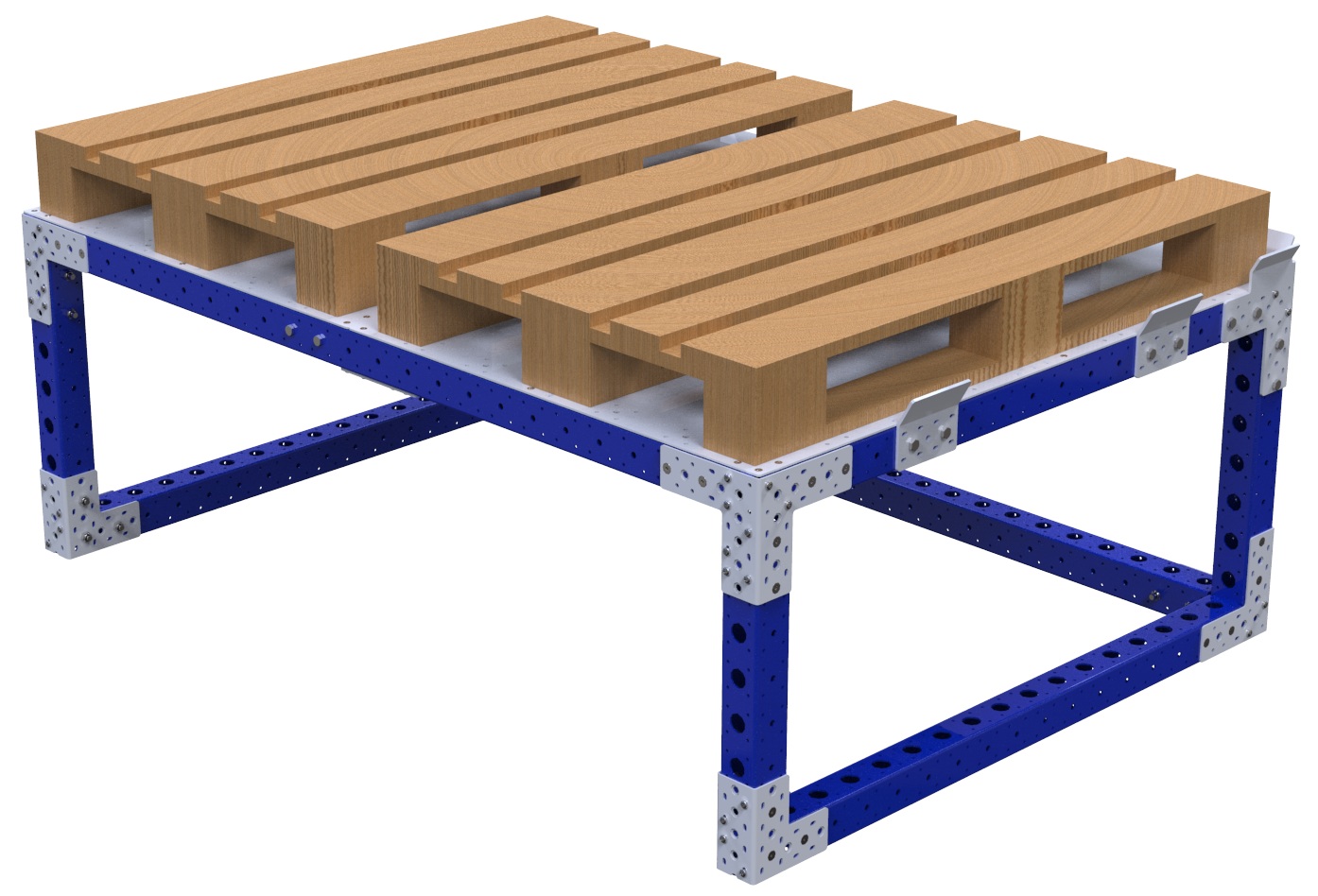 Modular & industrial material handling pallet table by FlexQube
