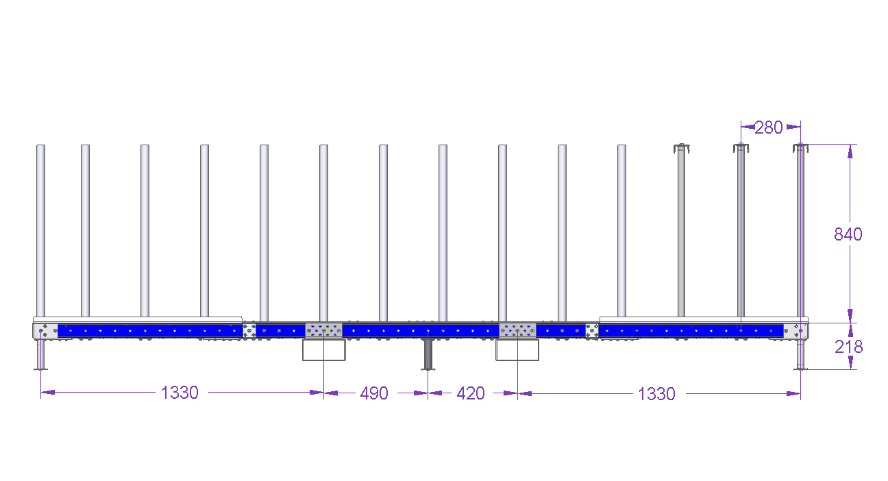 Rack für Wandpaneele – 3640 × 1610 mm