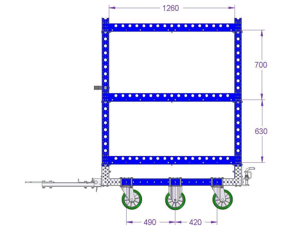 Carro de estantes planos de 55 x 41 pulgadas