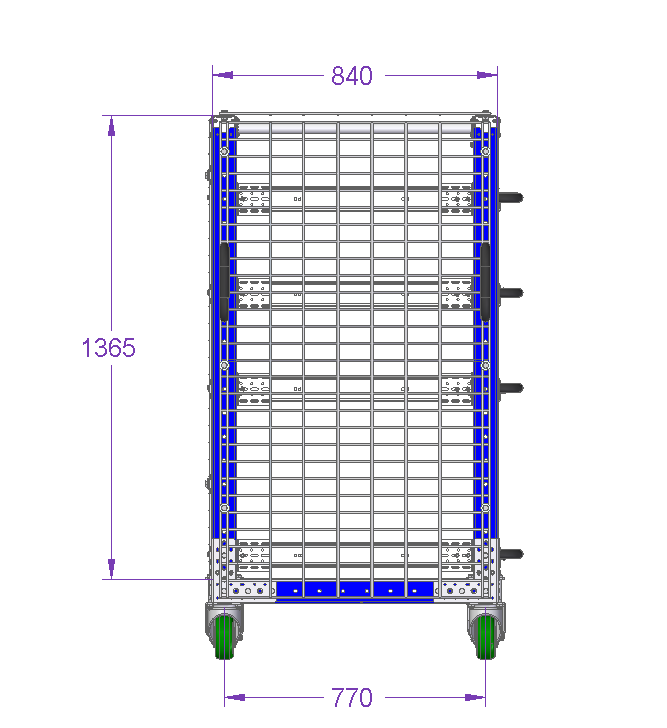 Extendable shelf cart – 1400 x 840 mm
