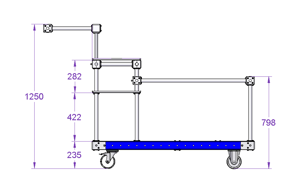 Carretilla con Contenedor Ligero 1400 x 630 mm