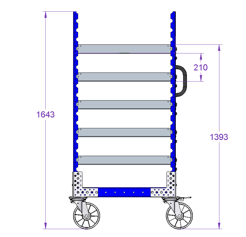 E-Frame Compatible Shelf Cart for Totes and Bins