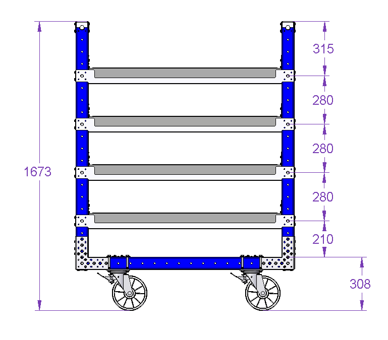 Flow shelf cart