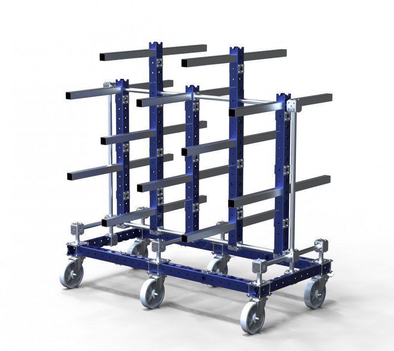 Carrito para colgar FlexQube para el manejo de materiales
