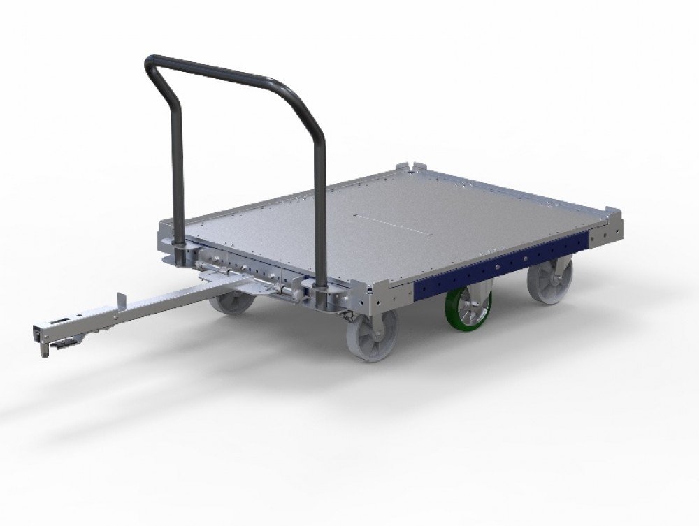 FlexQube flat deck cart with tow bar