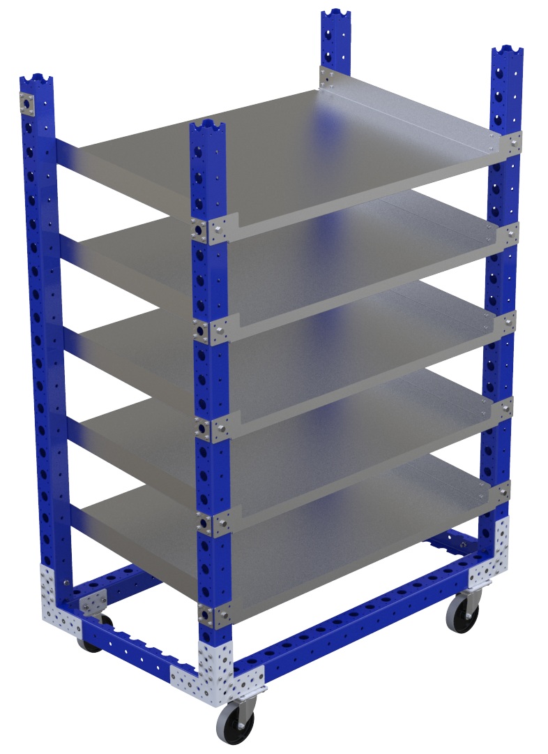 Modular & industrial material handling flow shelf cart by FlexQube