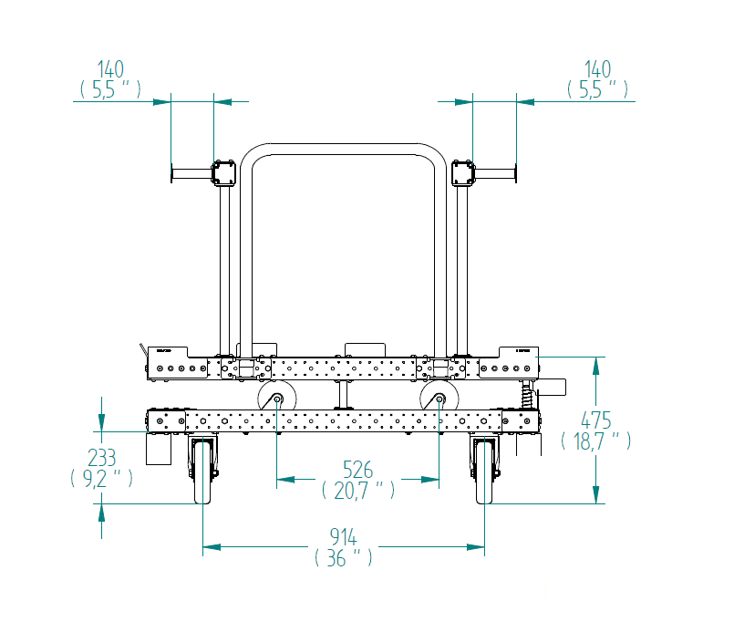 Carro de plataforma giratoria - 1260 x 1820 mm