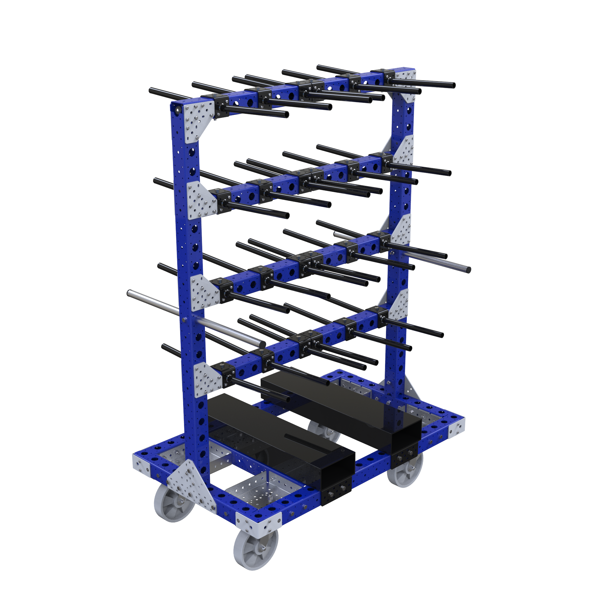 Cart specially designed for hanging parts. 