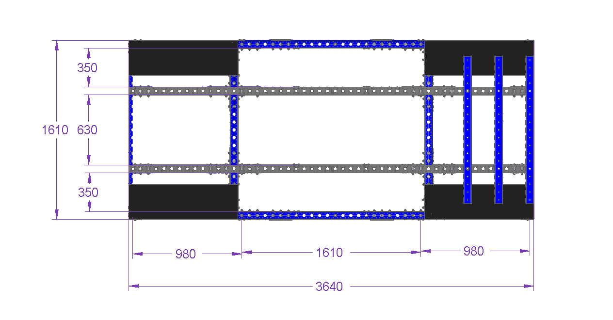 Rack für Wandpaneele – 3640 × 1610 mm