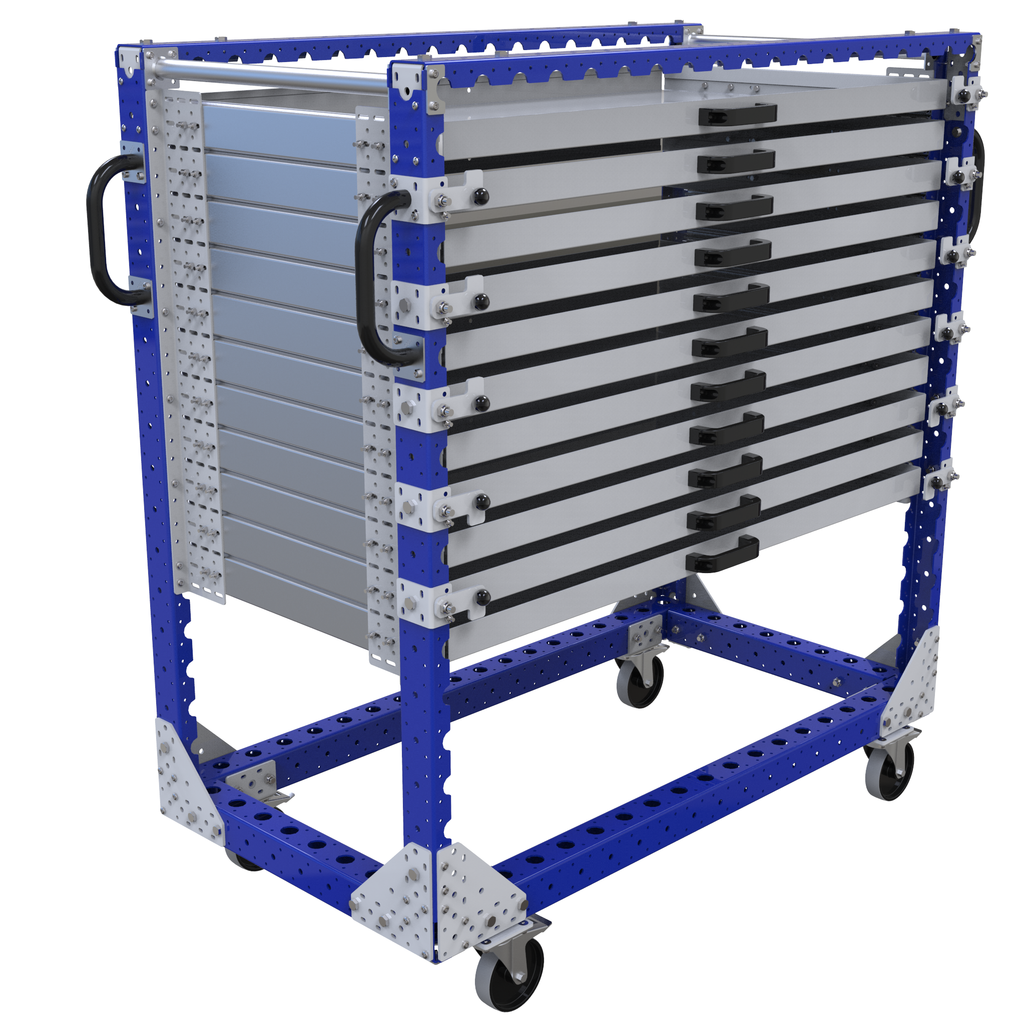 Carro de empuje con repisa extensible - 700 x 1330 mm