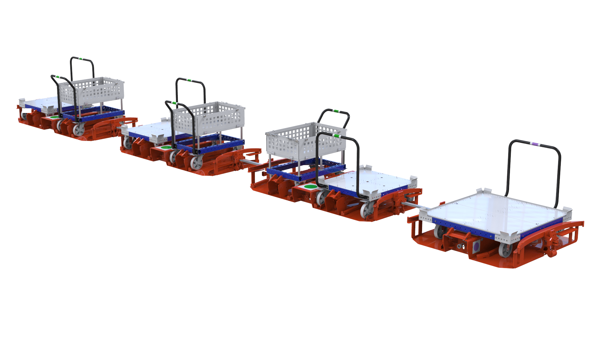 FlexQube carts in a train