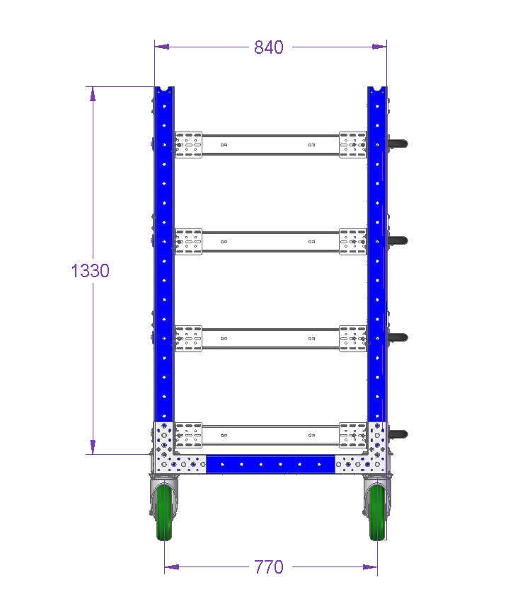 Extendable Shelf Cart - 1400 x 840 mm