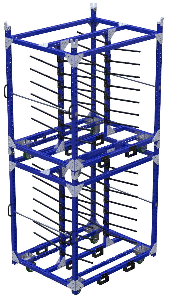 Modular & industrial material handling hanging rack by FlexQube