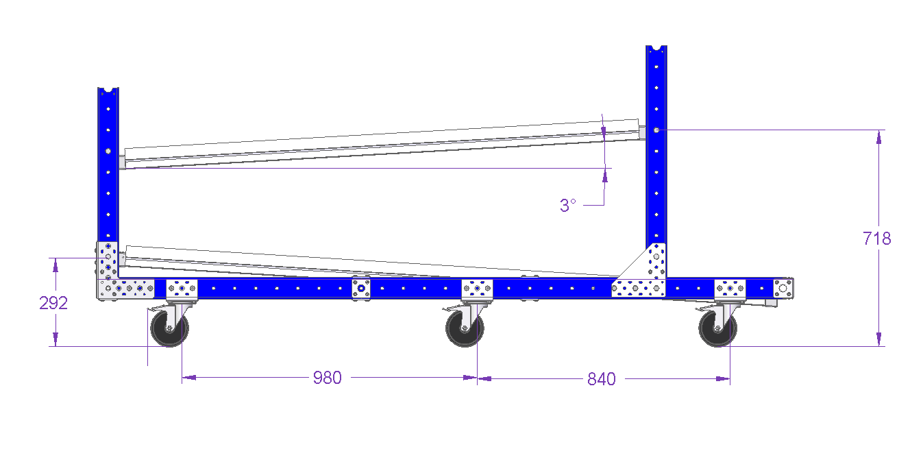 Flow rack – 2310 x 630 mm