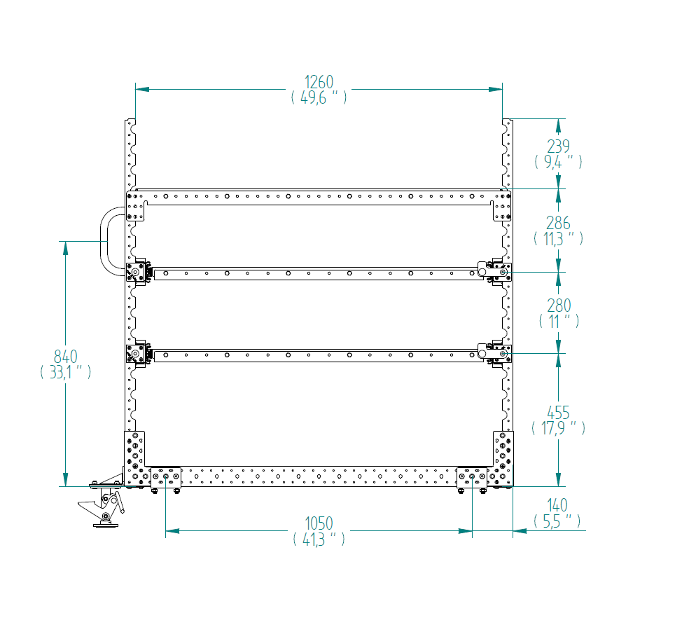 Carro de estante - 630 x 1330 mm