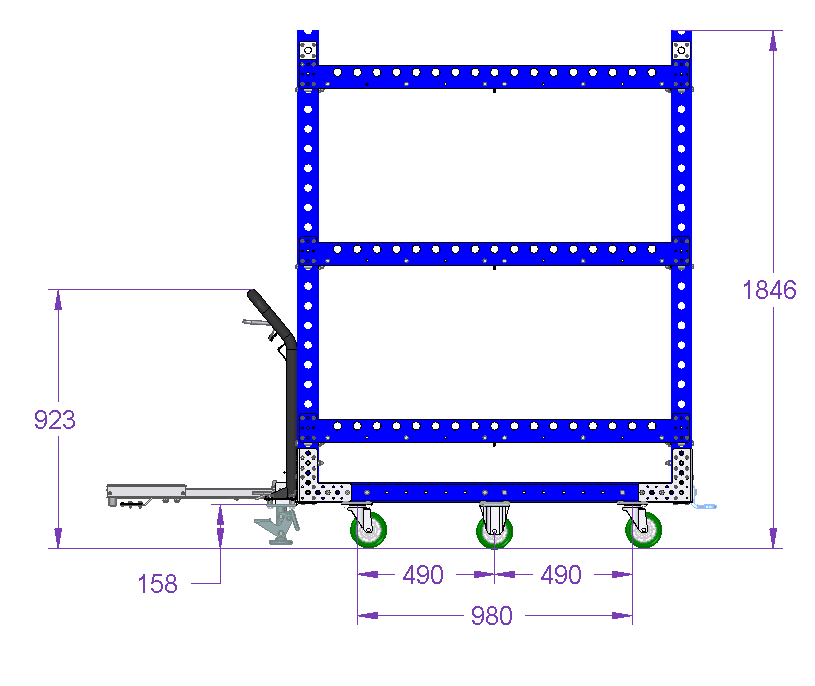 Flat Shelf Cart 55 x 48 inch